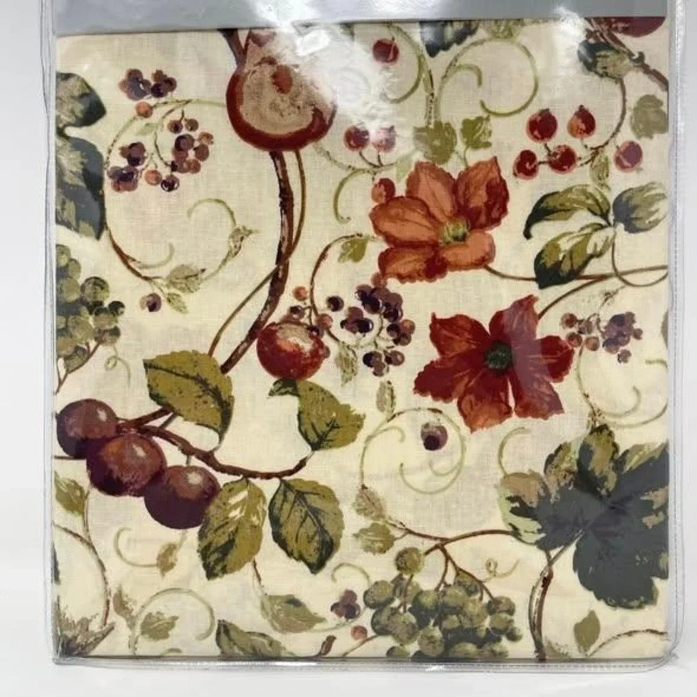 Noble Excellence Harvest Botanical Tablecloth Linen Oblong 60x84 Fall Floral‎